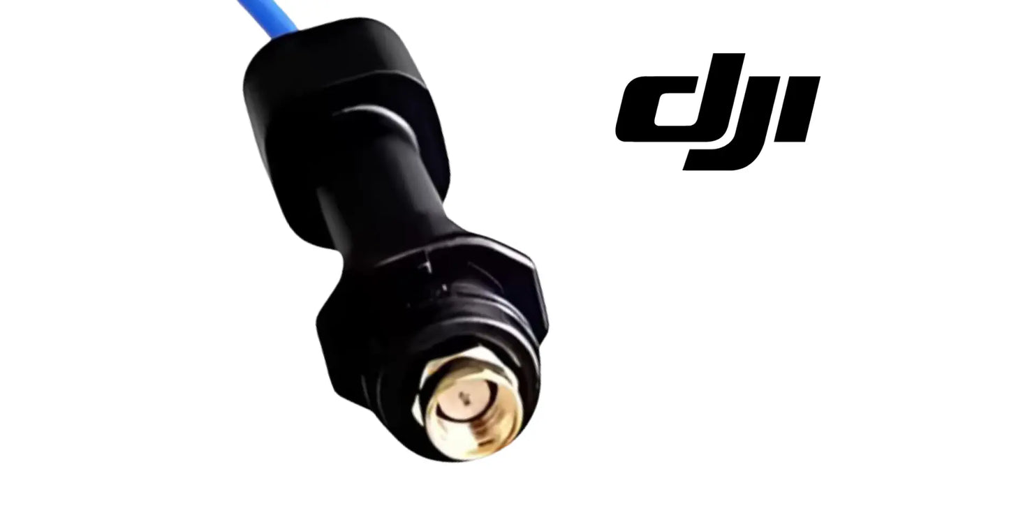 DJI rear SDR antenna connector with black housing and gold center pin