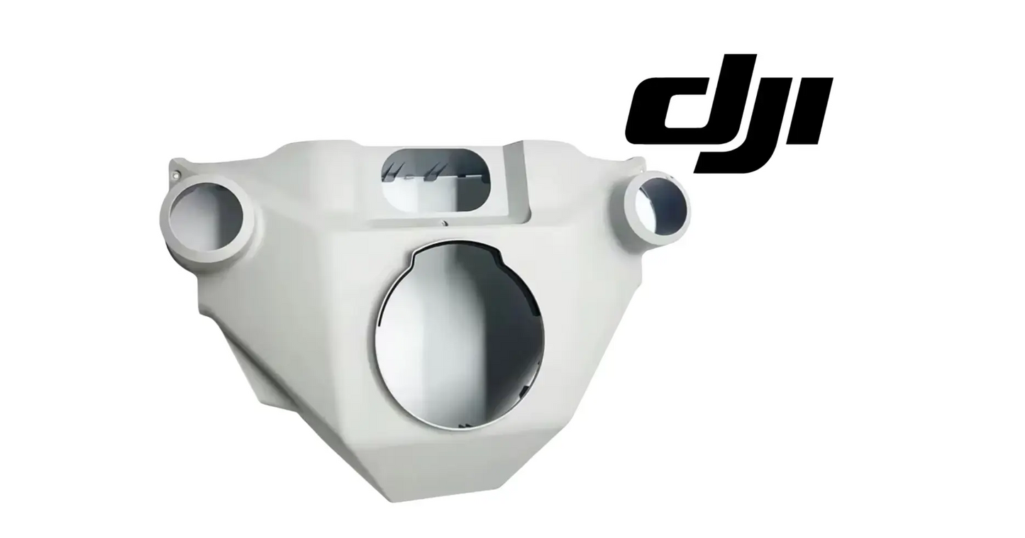 DJI Agras T100 front shell upper cover, light gray, with side cutouts and circular window