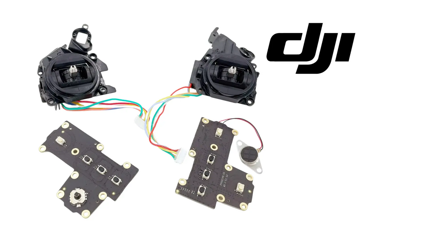 Control stick module parts with wiring and circuit plates