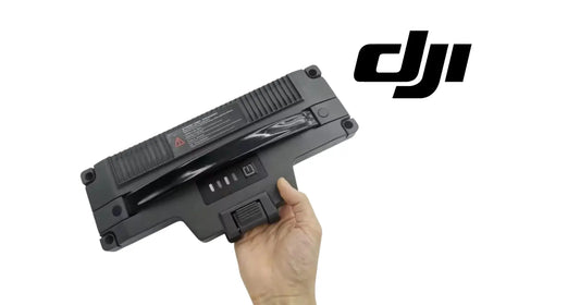 DJI Agras battery pack housing, black casing with warning labels