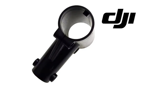 DJI Agras T50 landing gear Y-tee bracket, dark ringed joint and angled arm