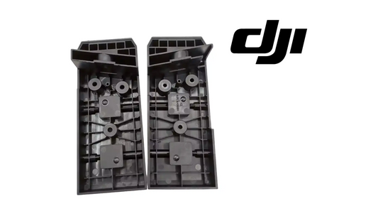 DJI T50 battery supporting piece pair, black plastic housings with circular mounts