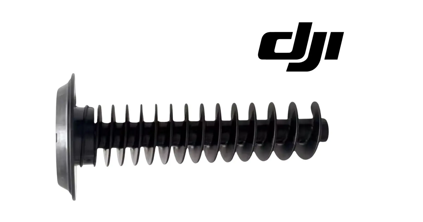 Small auger screw, black with flared head and helical threads