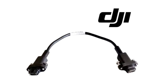 DJI T100 radar signal cable with dual connectors, arched cable with white label