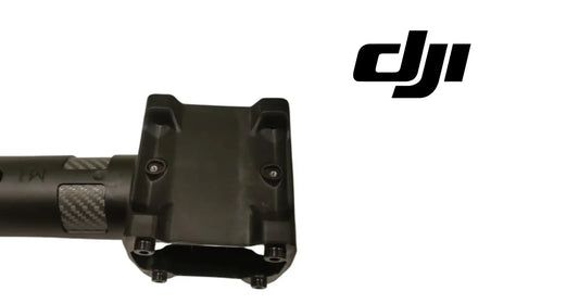 DJI drone arm end housing with mounting screws, black