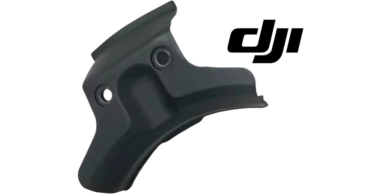 DJI gimbal cover No. 5, dark molded plastic with circular screw holes