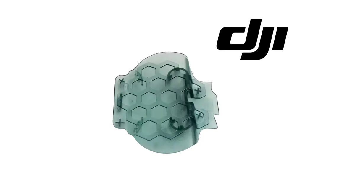DJI Mavic gimbal cover No. 14, translucent teal hex-pattern protective cap