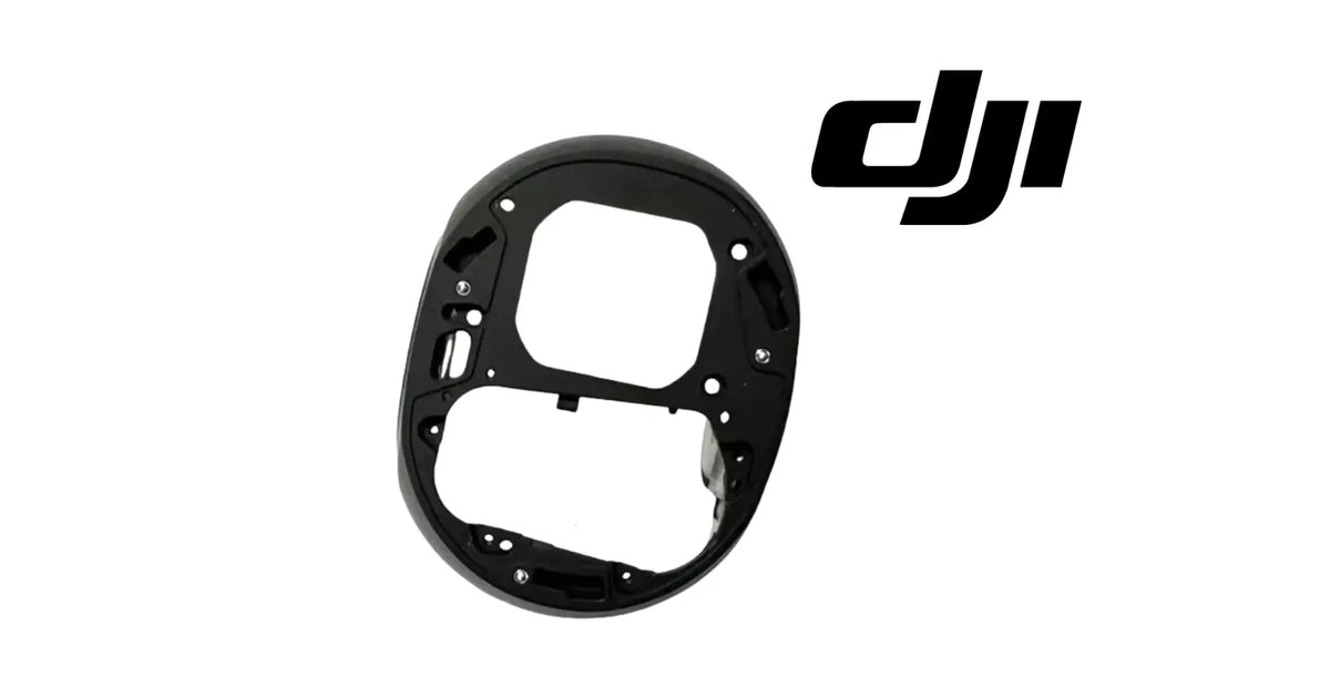 DJI replacement camera frame, black circular shell with cutout and mounting holes