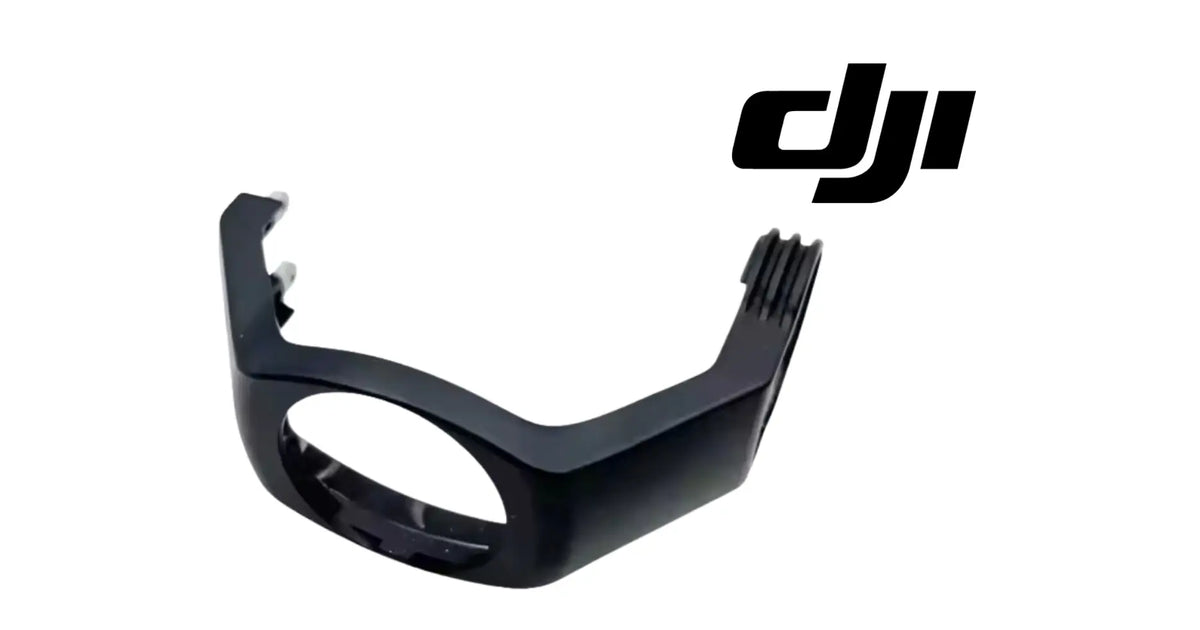 DJI gimbal roll arm bracket, black plastic with mounting slots