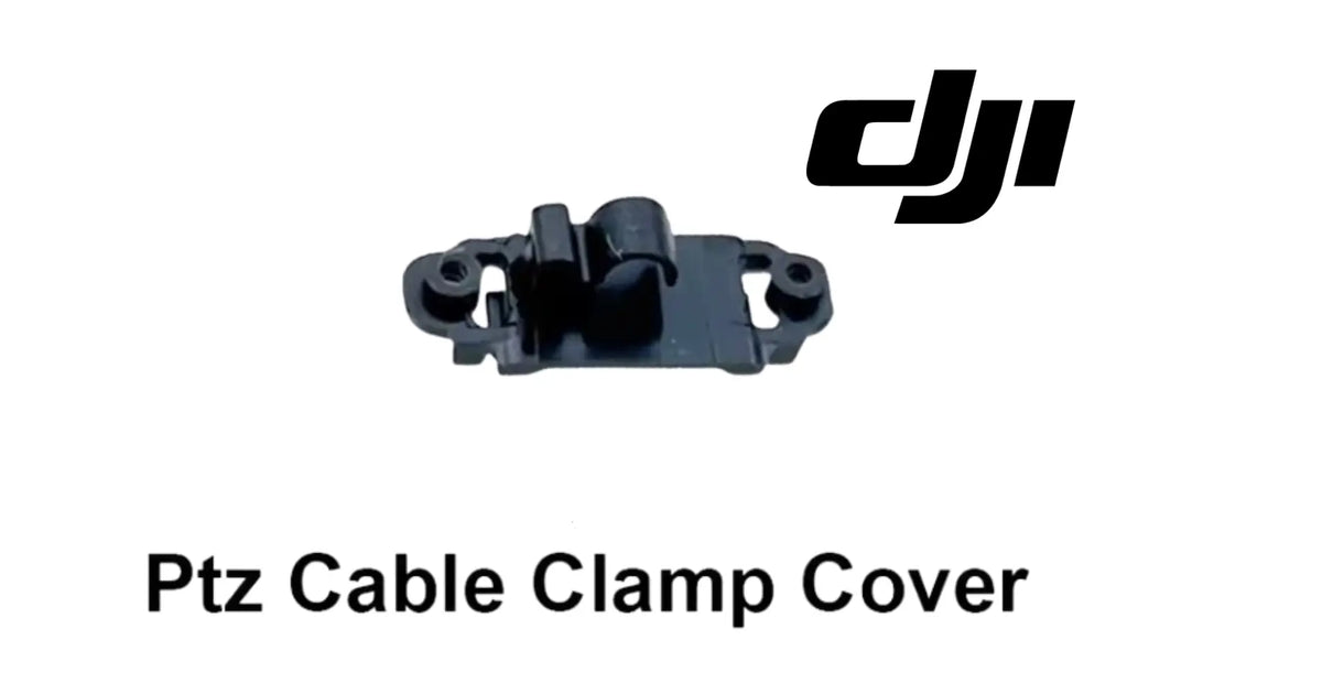 DJI gimbal cable clamp cover, dark gray/black housing with mounting holes