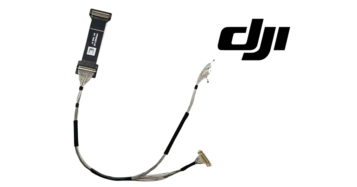 DJI Air 2 gimbal signal cable with two ribbon connectors and black inline section