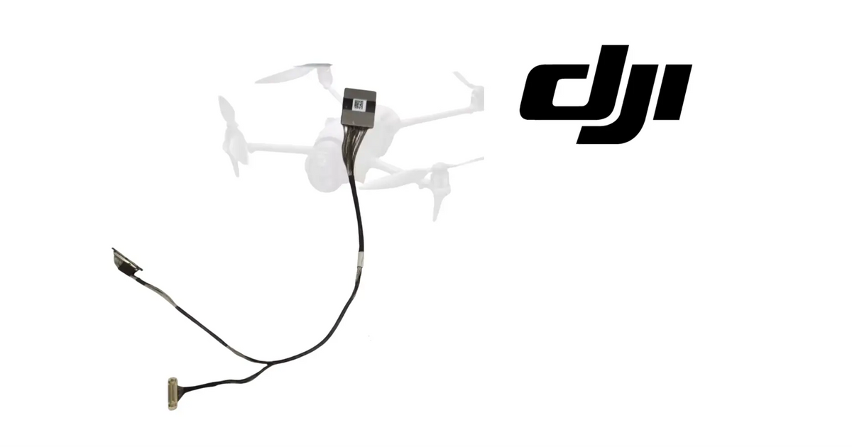 DJI gimbal signal cable with black wire and angled metal connector tips