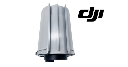 DJI Agras forward radar module, ribbed gray housing with black ring base