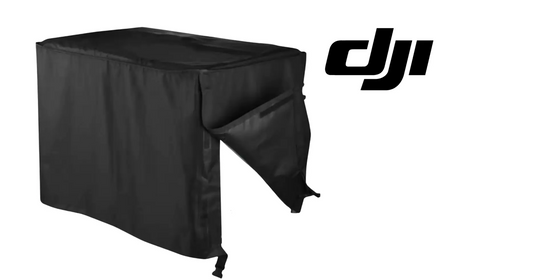 Black generator protective cover with corner seams and hanging front side flap