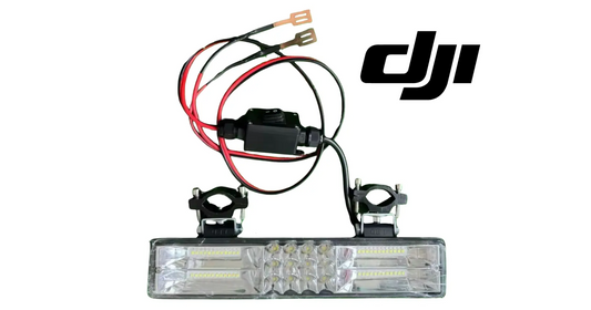 DJI Agras universal LED work light bar with mounting brackets, wiring, and clear lens strip