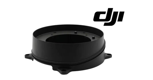 DJI Agras forward radar base, black cylindrical ring housing with side mounting tabs
