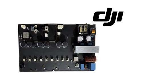 DJI generator controller PCB with coils, capacitors, and terminal connectors