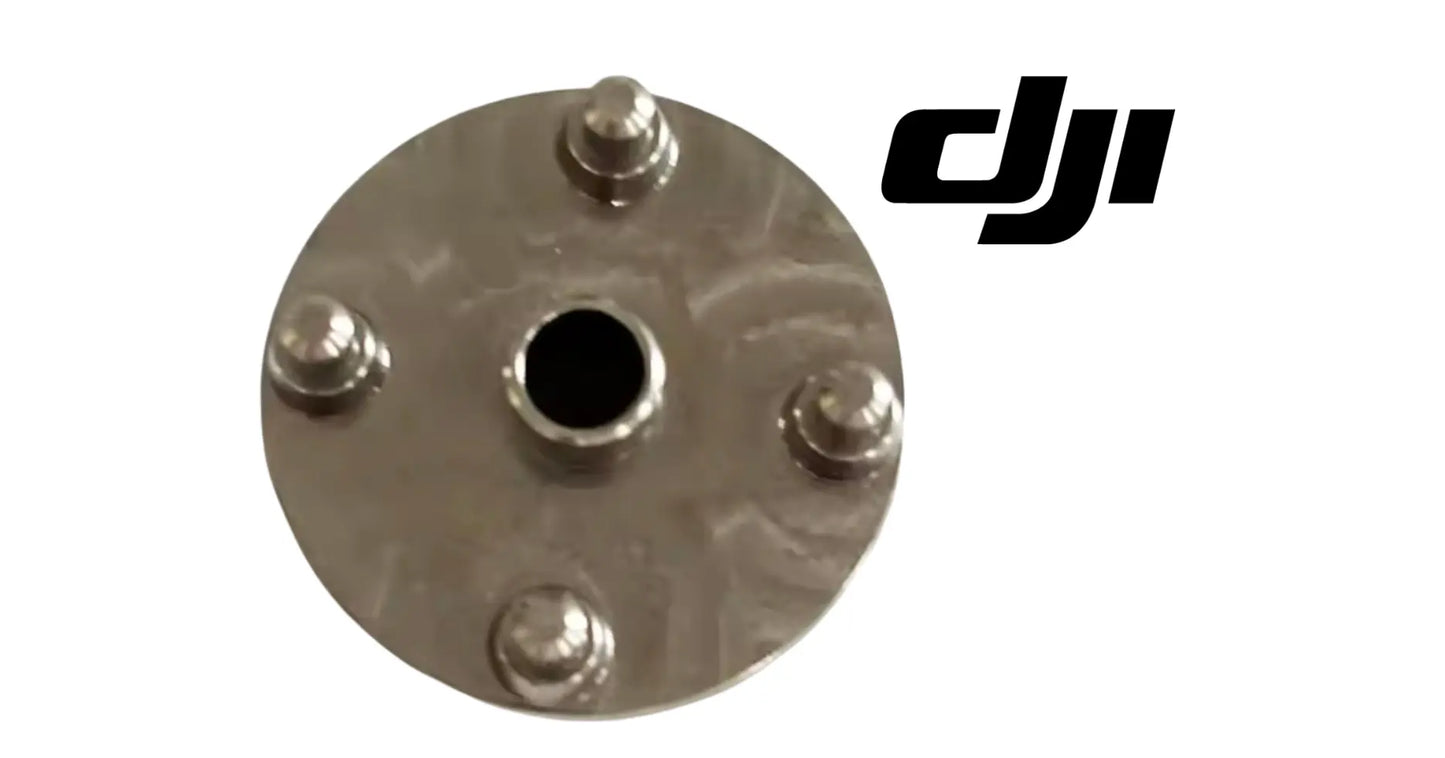 DJI Agras T50 spreading flange, round metal hub with central hole and four bolts