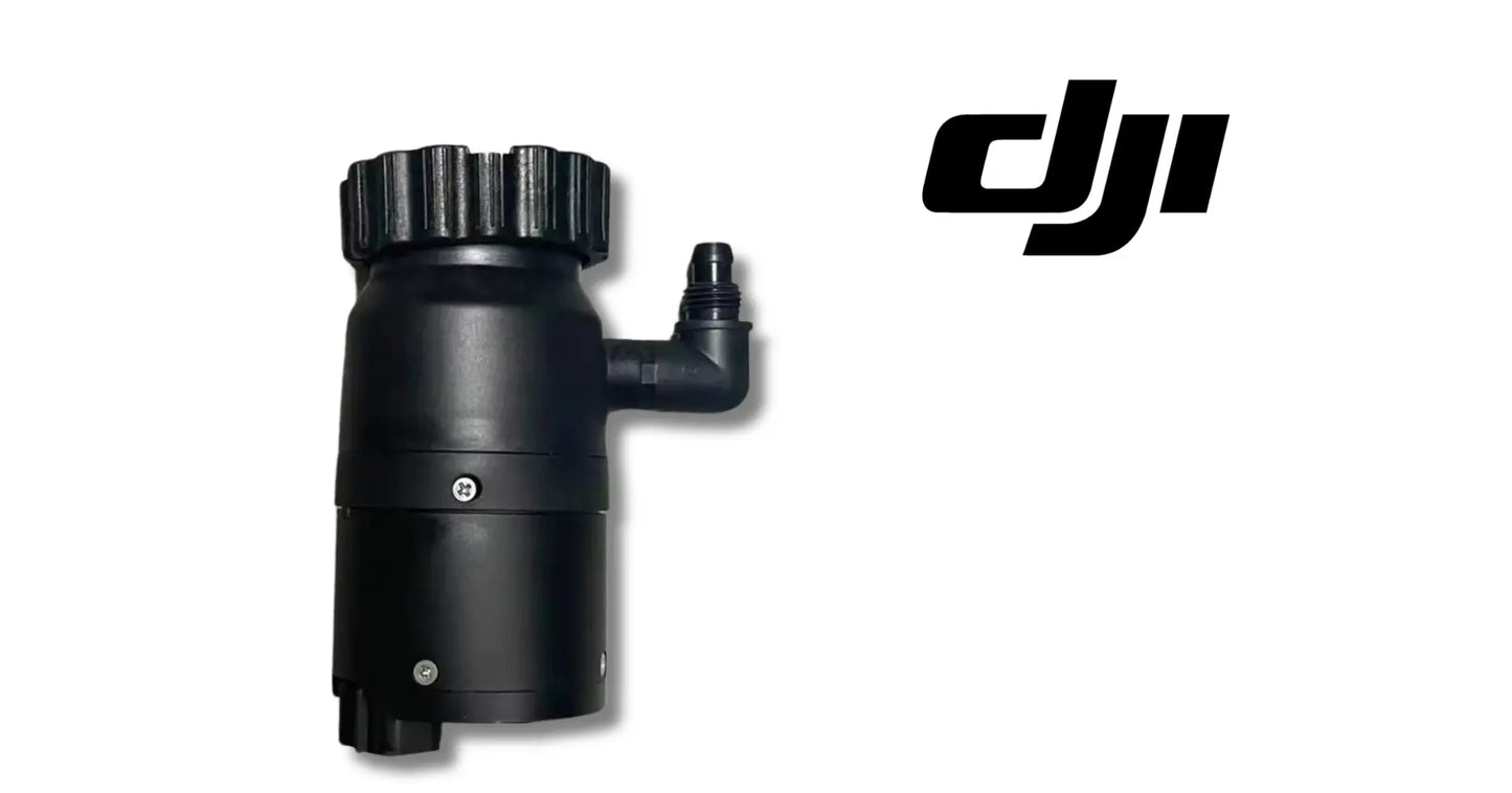 DJI impeller pump with vertical top ridges and side nozzle, black housing