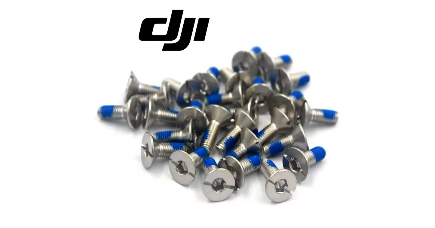 DJI propeller screws set of 12, silver steel with blue accents