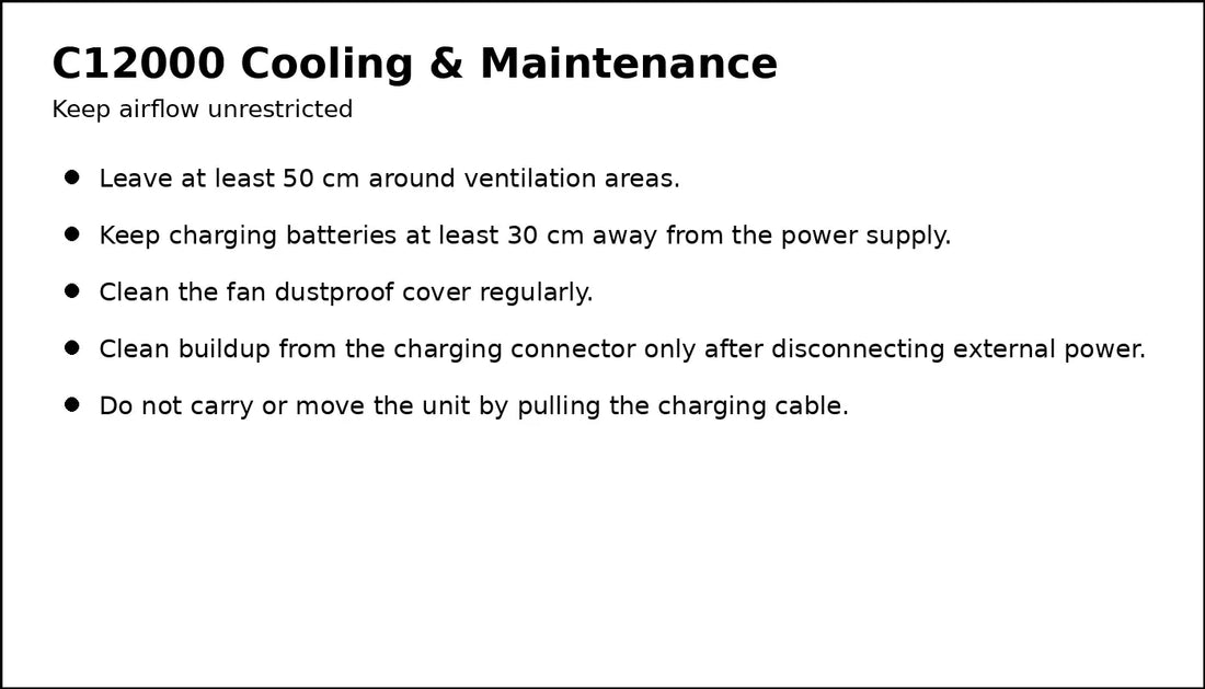 DJI C12000 cooling and maintenance guide