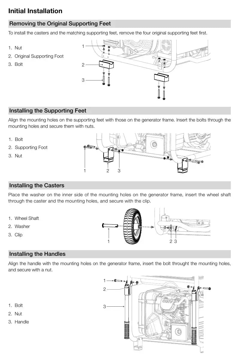 DJI D12000iE setup casters handles component map