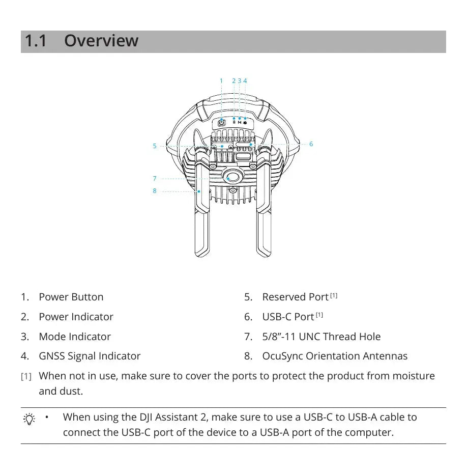 DJI D-RTK 3 AG complete visual user manual component map — Canada edition
