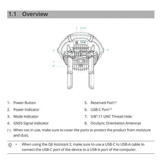 DJI D-RTK 3 AG complete visual user manual component map — Canada edition