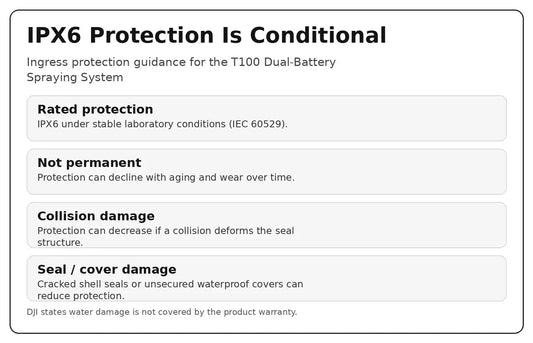 Cabos e IPX6 DJI T100 Dual-Battery Spraying System