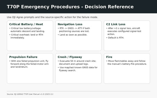 DJI Agras T70P emergency procedures decision guide