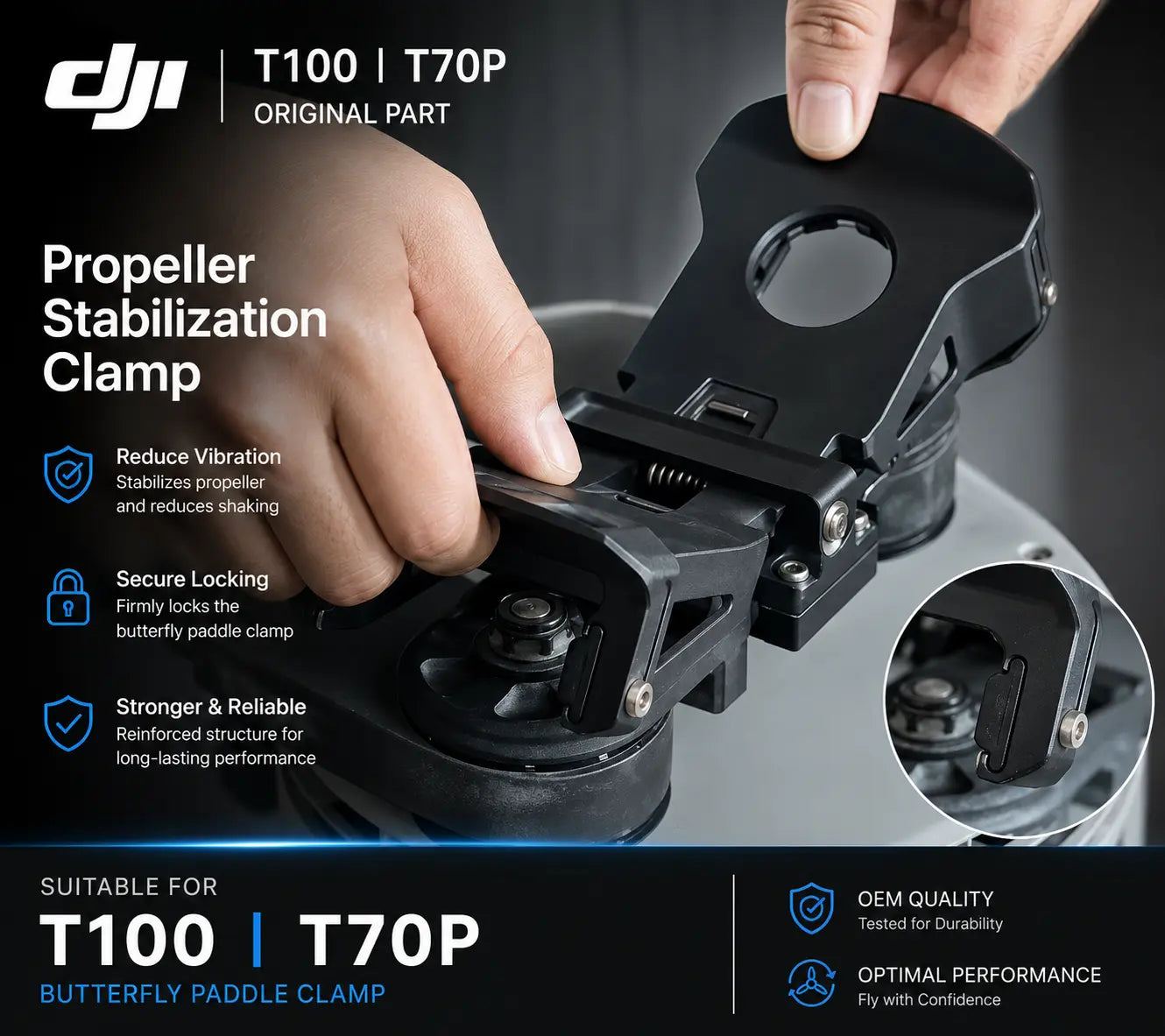 DJI T100 – T70P Original Propeller Stabilization Clamp (4 pcs) Ares Acres