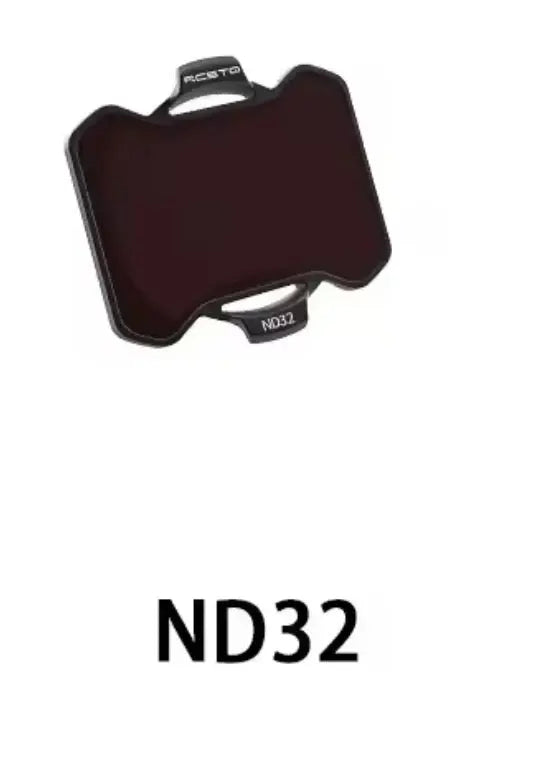 ND32 camera filter lens in maroon tint with printed ND32 label