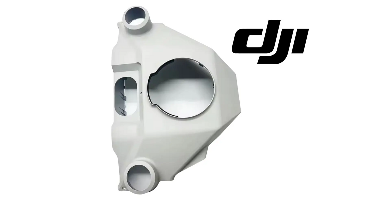 DJI Agras T100 front shell upper cover in light gray with large circular opening
