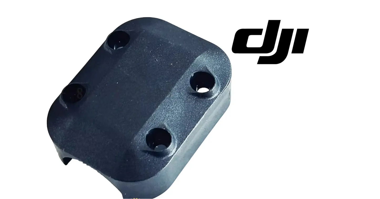 DJI Agras mist spray rod housing seat, smooth dark plastic with three mounting holes