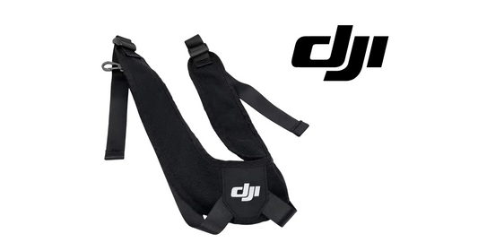 Black remote controller strap harness with padded center and adjustable tabs