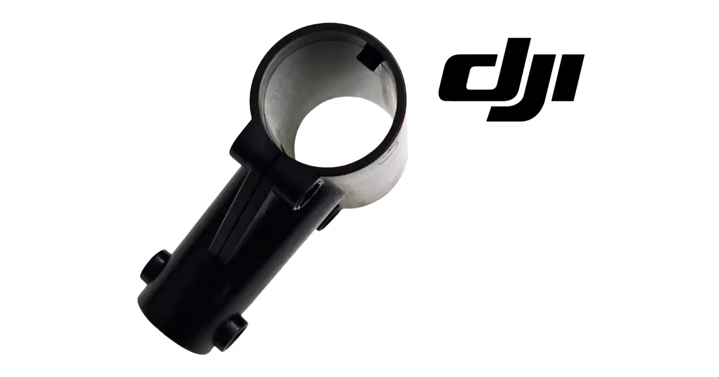 DJI Agras T50 landing gear Y-tee bracket, dark ringed joint and angled arm
