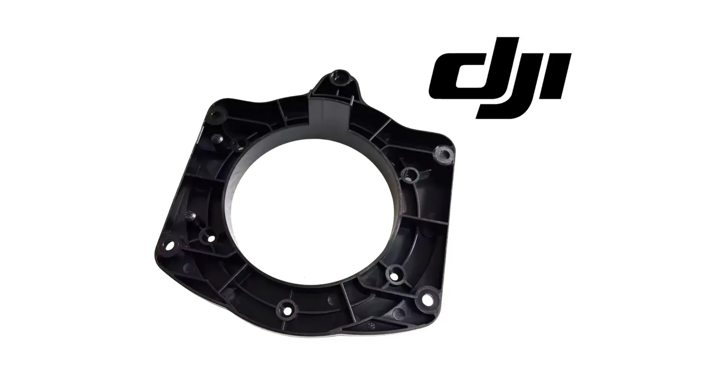DJI radar base support bracket with circular opening and curved cutouts, black