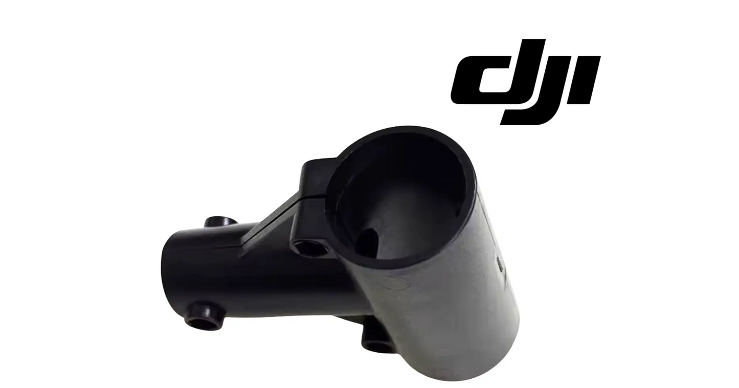 DJI Agras T50 landing gear Y-tee bracket, dark plastic connector with central cup