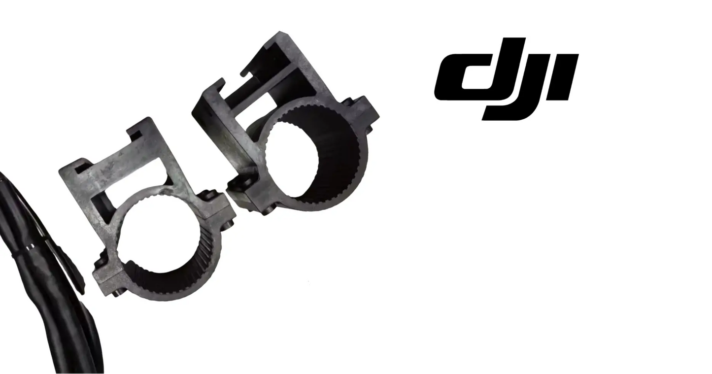 DJI Agras rear spray head bracket with two circular mounts and black nozzle housing