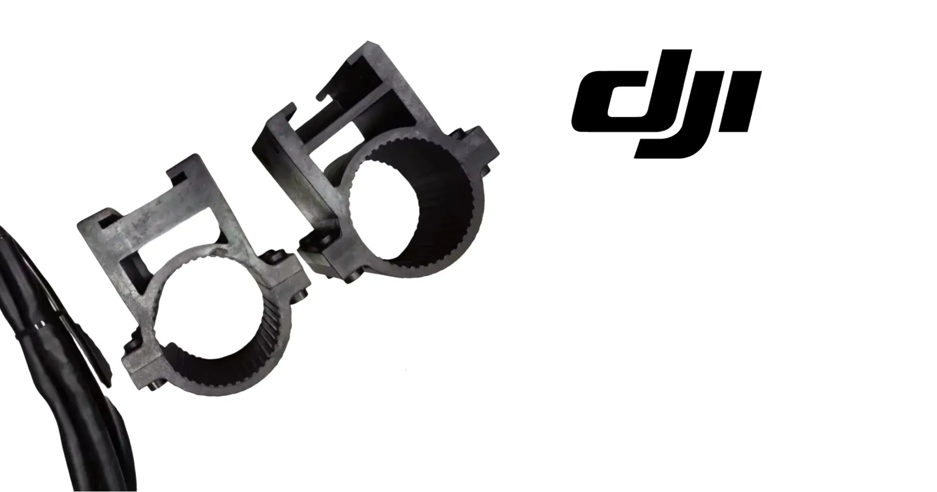DJI Agras rear spray head bracket with two circular mounts and black nozzle housing