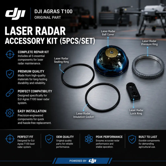Laser radar accessory kit with blue cover, rings, and lock ring for DJI Agras T100