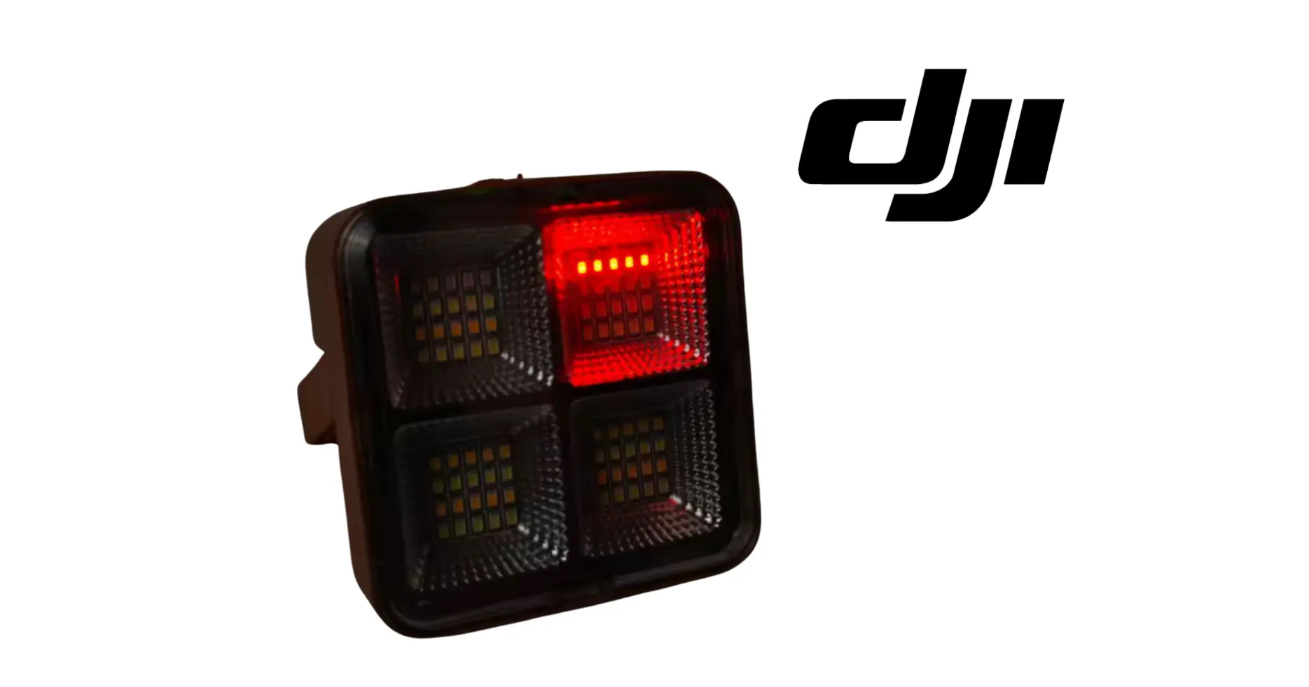 DJI Agras night operations tank LED with red illuminated square lens