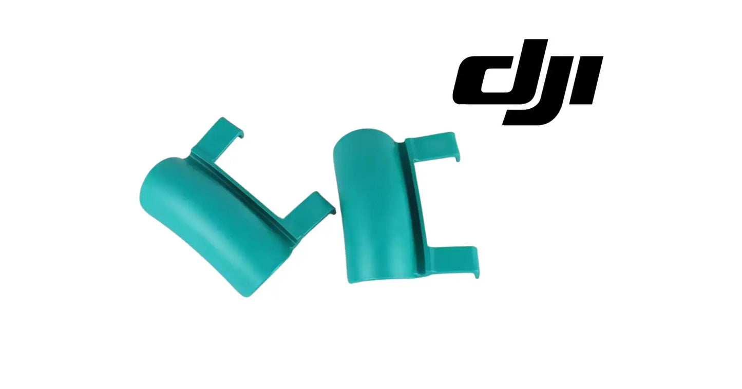 DJI Matrice wheel steering mount, teal wheel holders with DJI logo