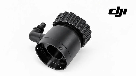 DJI Agras impeller and pump housing assembly, black ribbed cap and inlet