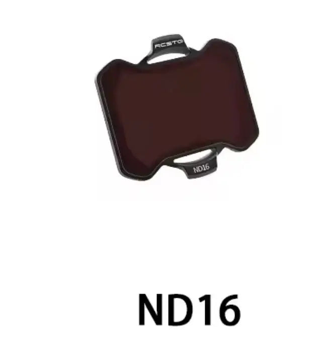 ND16 camera filter lens in dark maroon tint with printed ND16 label