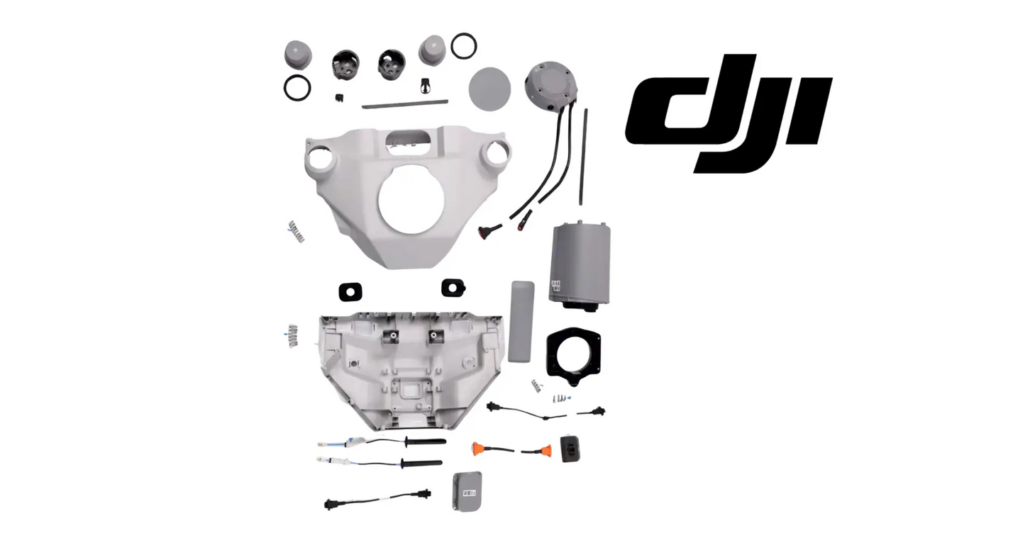 Exploded parts diagram of DJI Agras T100 front frame assembly