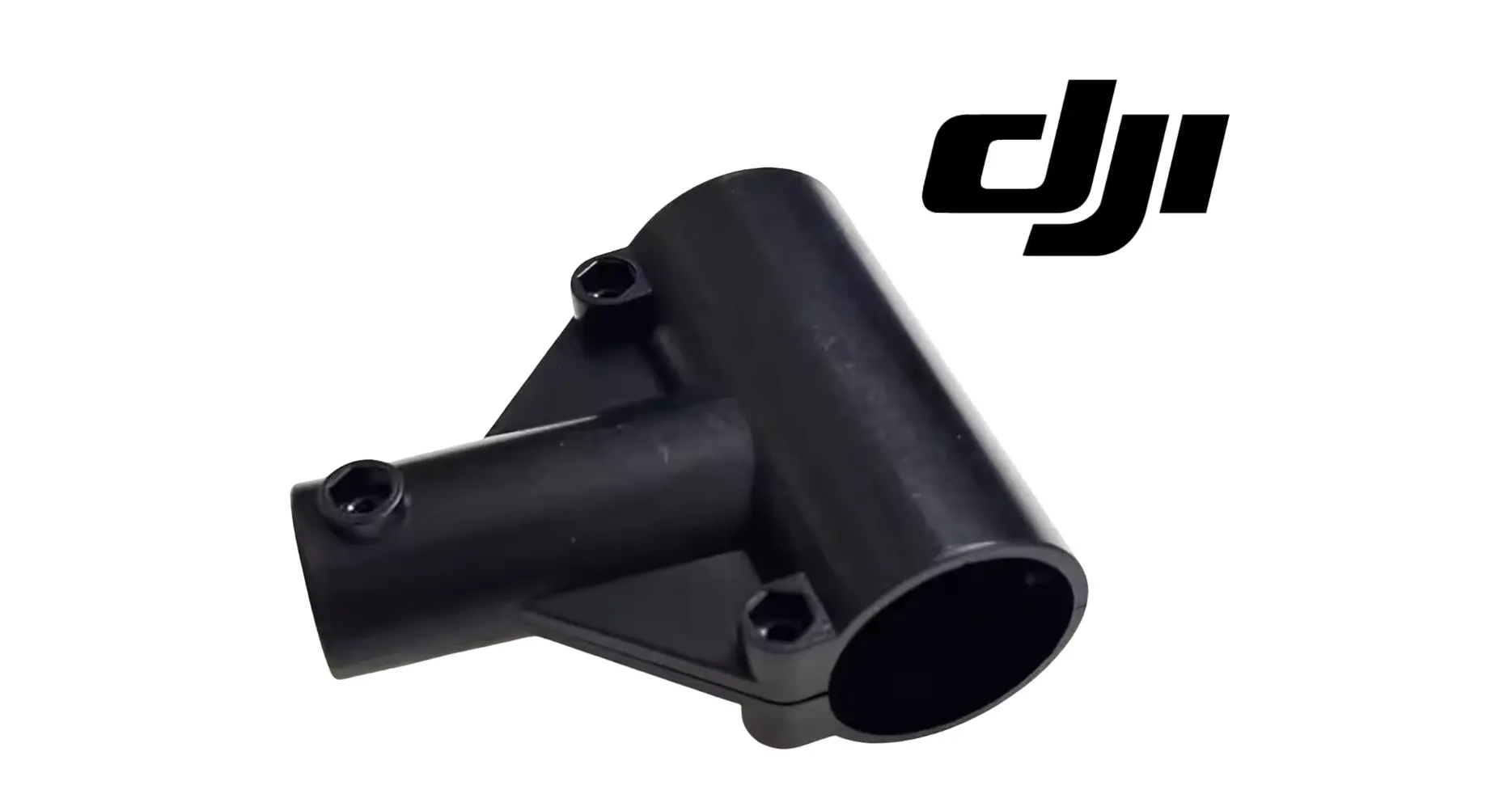 DJI Agras T50 landing gear Y-tee bracket, dark Y-joint with two outlet tubes