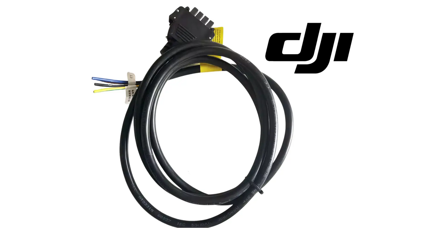 DJI Agras smart charger input cable with black wiring and multi-pin connector