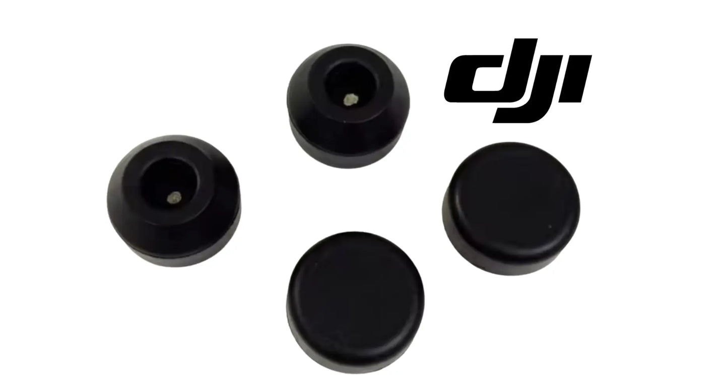 Round black rubber weighing head caps with center holes