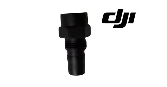 DJI Agras flow meter adapter fitting, black connector with barbed end